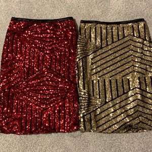TWO Sparkly sequin skirts!!!